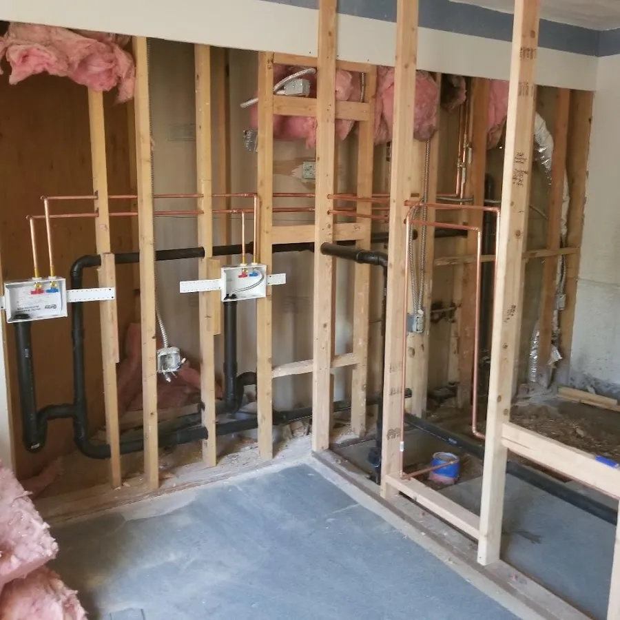 Copper pipe rough-in and plumbing installation in Hughson